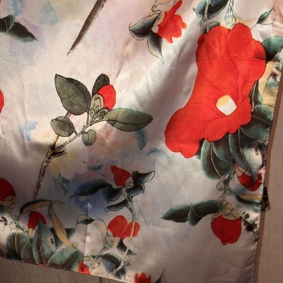 Large Vibrant Floral Polyester Scarf - Picture 4 of 11